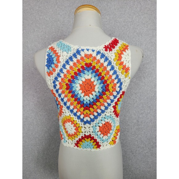 Altar'd State Blossom Crochet Tank Top Granny‎ Square W8696 Small - Picture 4 of 8